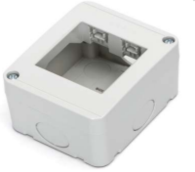 Scatola a due vie da superficie grigia Serie AVP AIGO compatibile P-L-A-N-A #X89H