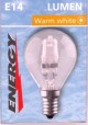 LAMPADINA E14 18W PALLINA SFERA ALOGENA Energy (Conf.10pz) (#352 COD.72HA1418S) *MINIMO5PZ