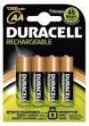 4 PILE STILO AA RICARICABILI DURACELL 1300MAH NIMH (#61 121061)