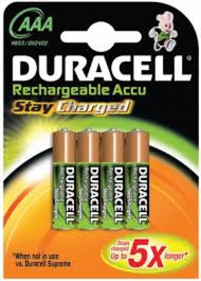 4 PILE AAA MINISTILO 750MAH NIMH RICARICABILI DURACELL (#63 121063)