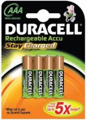 4 PILE AAA MINISTILO 750MAH NIMH RICARICABILI DURACELL (#63 121063)