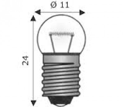  Lampadina a sfera c3 ATTACCO A VITE 2,4V (#573)