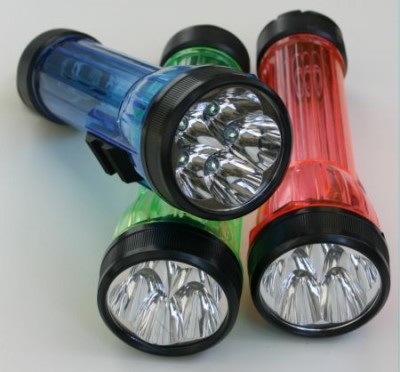 Torcia 5 Led Trasparente (torcia D x2) pile incluse (#EEE)