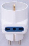 ADATTATORE TRIPLA presa AC203V CON SPINA SCHUKO / presa SCHUKO+ N.2 10/16A bipasso sl1040 (#298 596298)