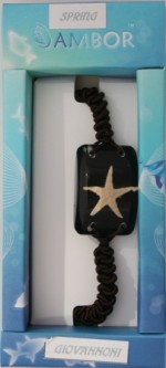 BRACCIALE CORDA CON STELLA SU RESINA NERO (#678 cod. 81BRA2 )