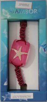  BRACCIALE CORDA CON STELLA SU RESINA ROSSO (#678 cod. 81BRA2 )