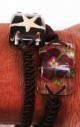 OFFERTA SET lotto 48 BRACCIALETTI CORDA con ciondolo resina con fiori,varie...(#678)